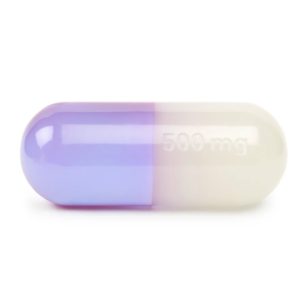 Acrylic Pill - White and Purple - Large