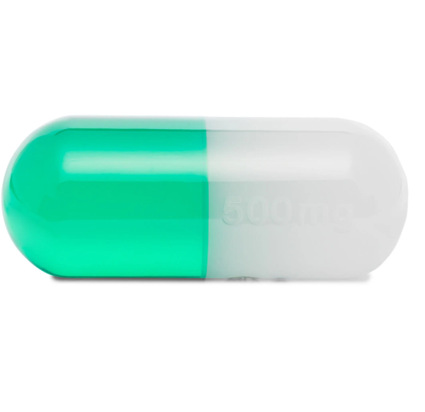 Acrylic Pill - White and Green - Large