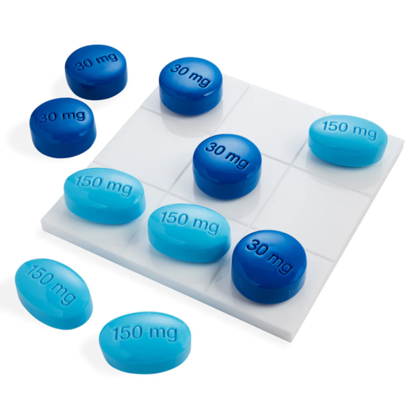 Full Dose Acrylic Tic Tac Toe Set - Blue Multi