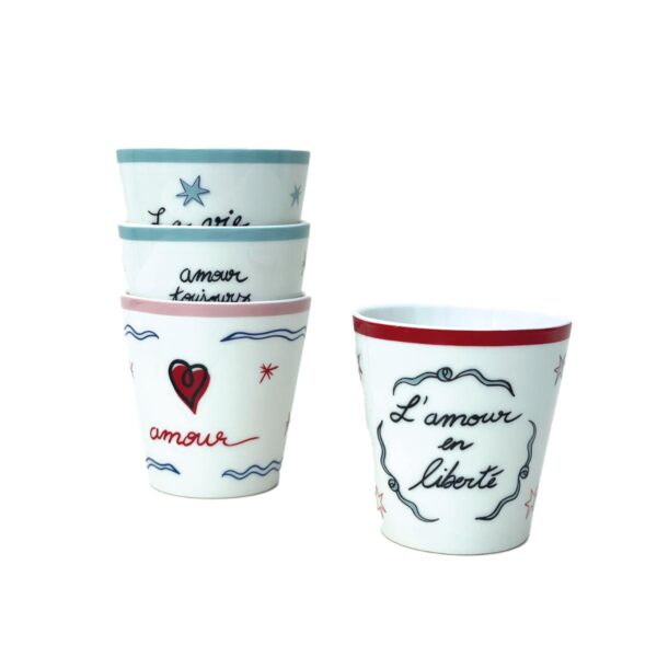 AMOUR en Liberte Gobelets - Set of 4
